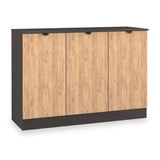 Huxley 3 Door Sideboard Oak Graphite from Roseland Furniture
