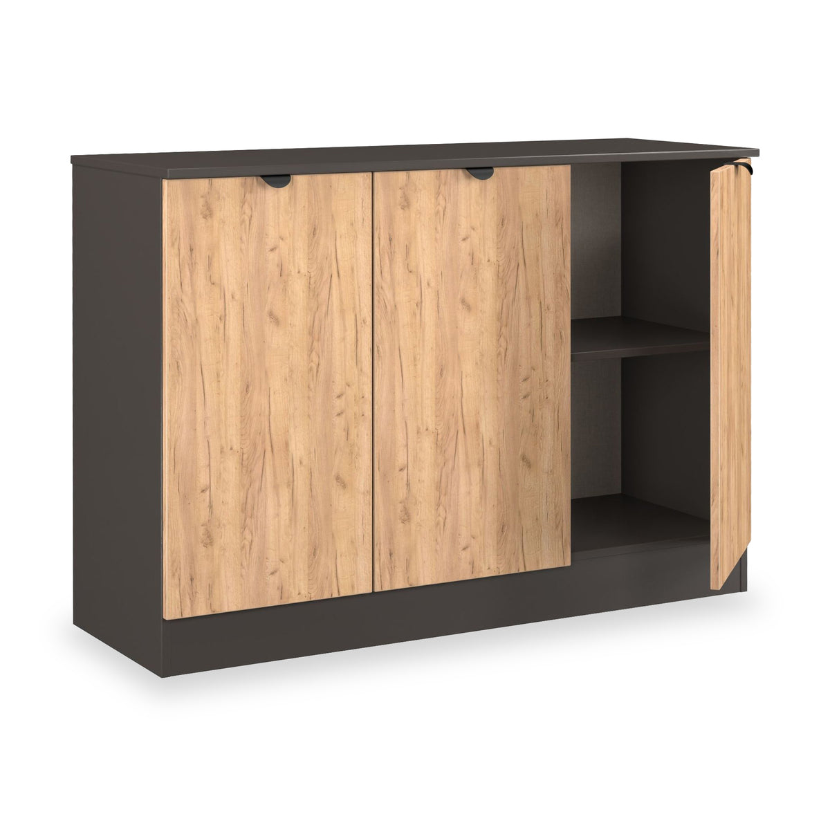 Huxley 3 Door Sideboard Oak Graphite from Roseland Furniture