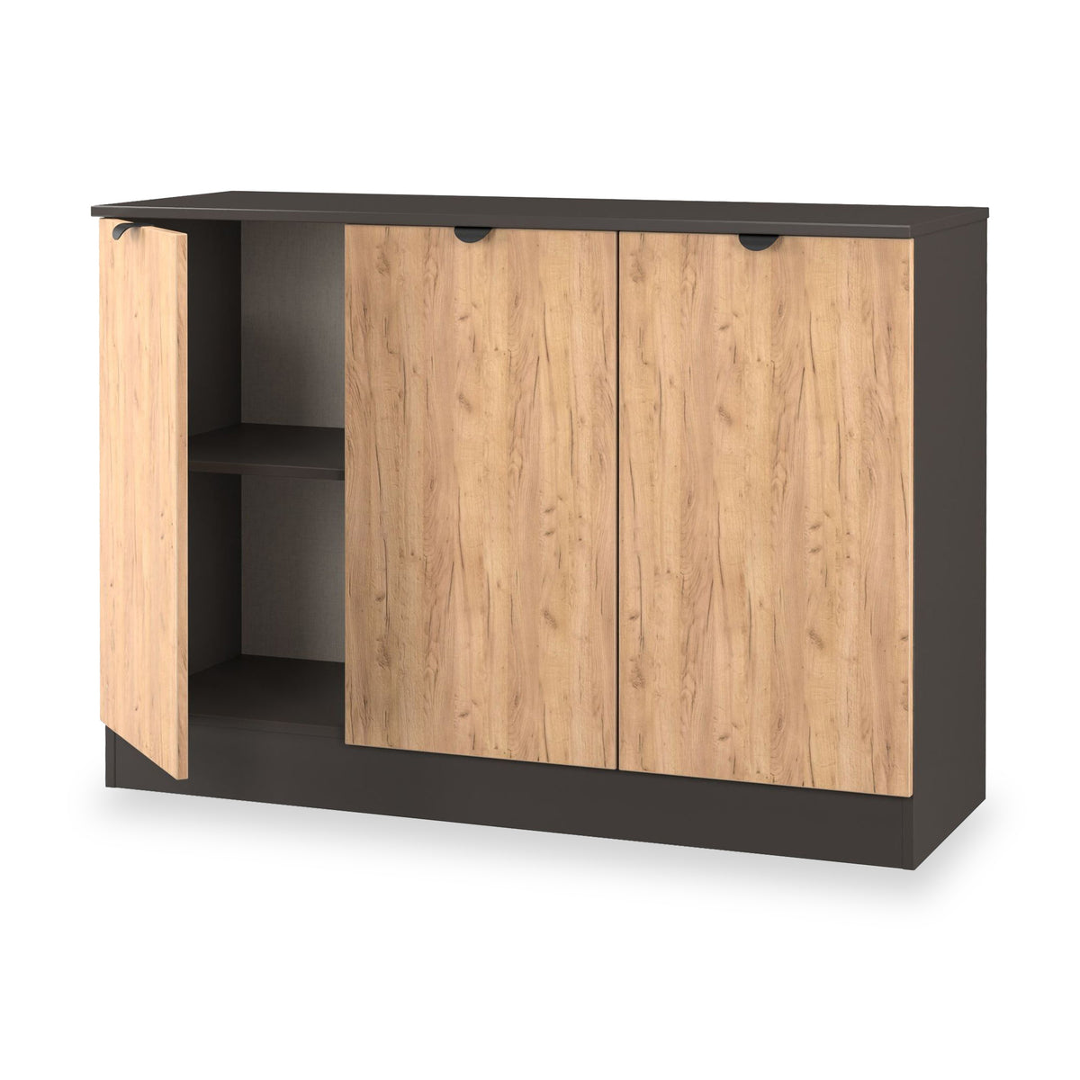 Huxley 3 Door Sideboard Oak Graphite from Roseland Furniture