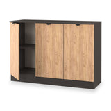 Huxley 3 Door Sideboard Oak Graphite from Roseland Furniture