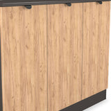 Huxley 3 Door Sideboard Oak Graphite from Roseland Furniture