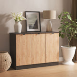 Huxley 3 Door Sideboard Oak Graphite from Roseland Furniture