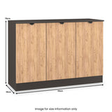 Huxley 3 Door Sideboard Oak Graphite from Roseland Furniture