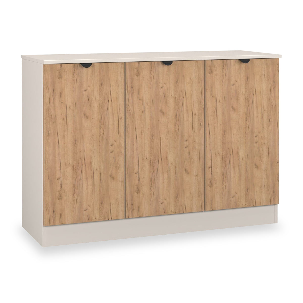 Huxley 3 Door Sideboard Oak Cashmere from Roseland Furniture