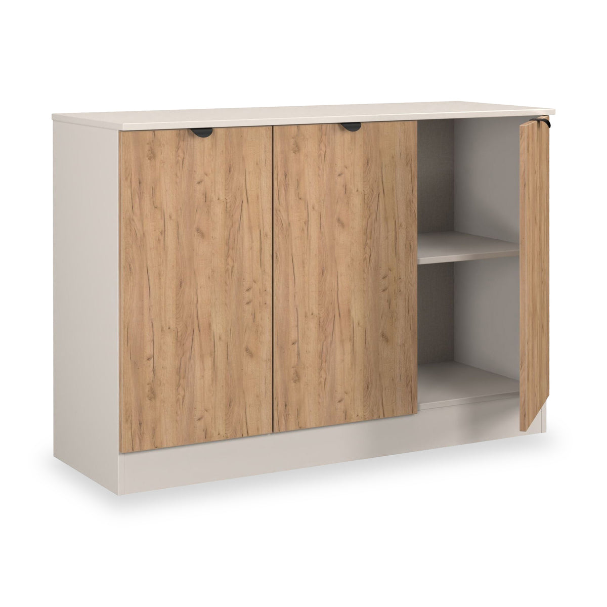 Huxley 3 Door Sideboard Oak Cashmere from Roseland Furniture