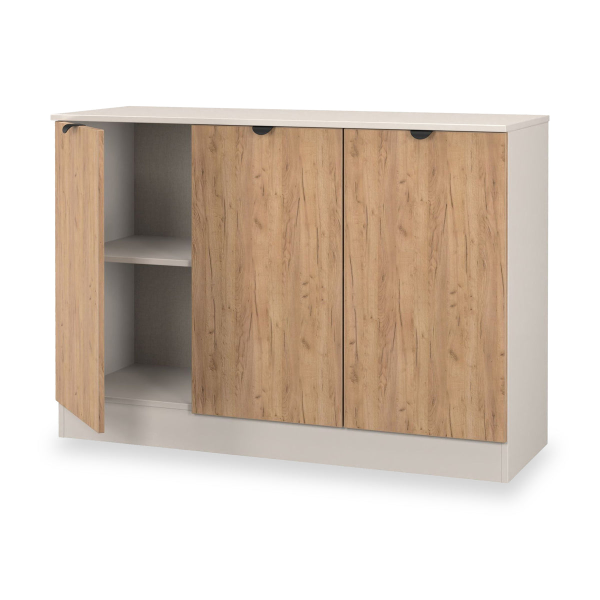 Huxley 3 Door Sideboard Oak Cashmere from Roseland Furniture