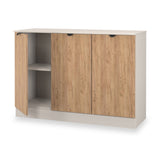Huxley 3 Door Sideboard Oak Cashmere from Roseland Furniture