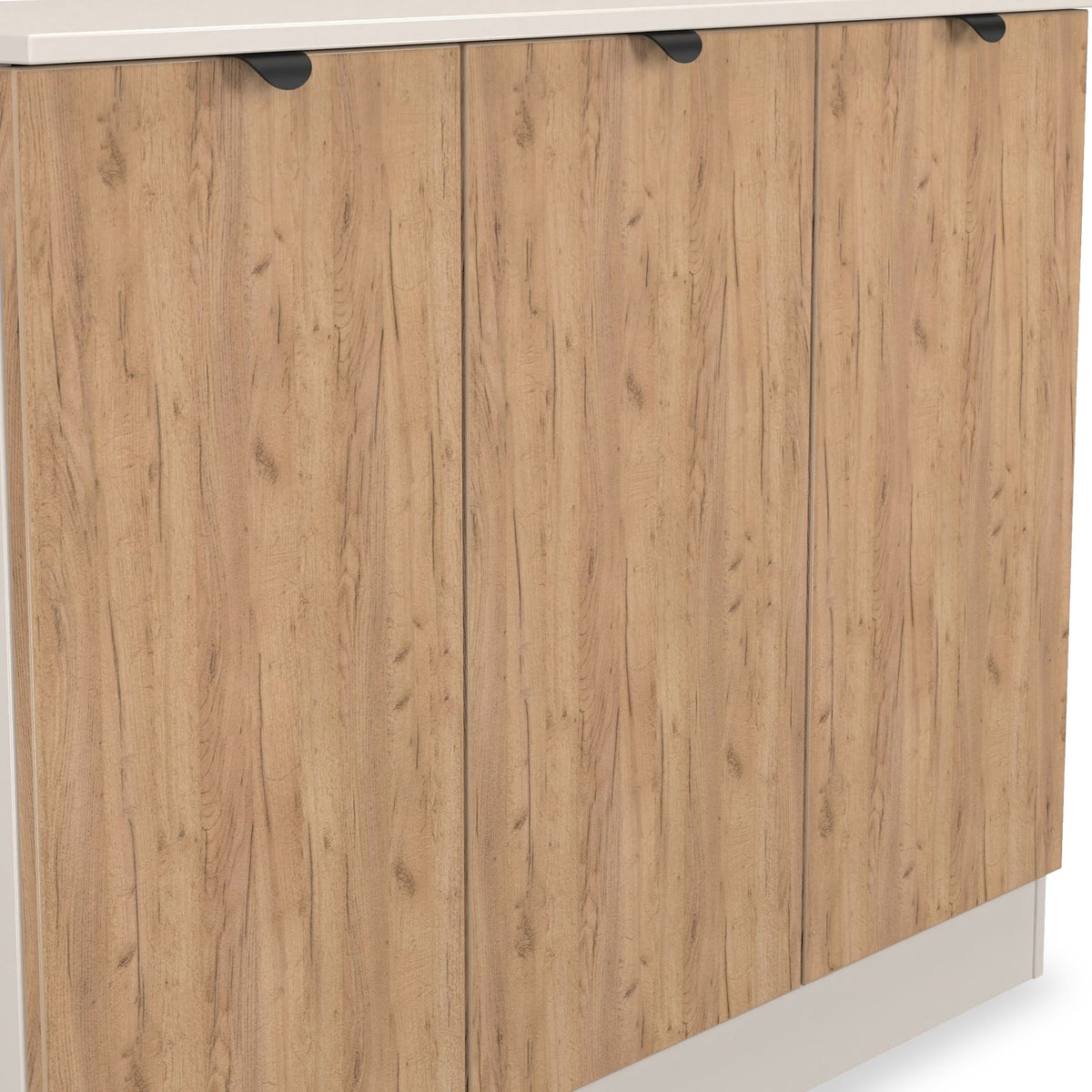 Huxley 3 Door Sideboard Oak Cashmere from Roseland Furniture