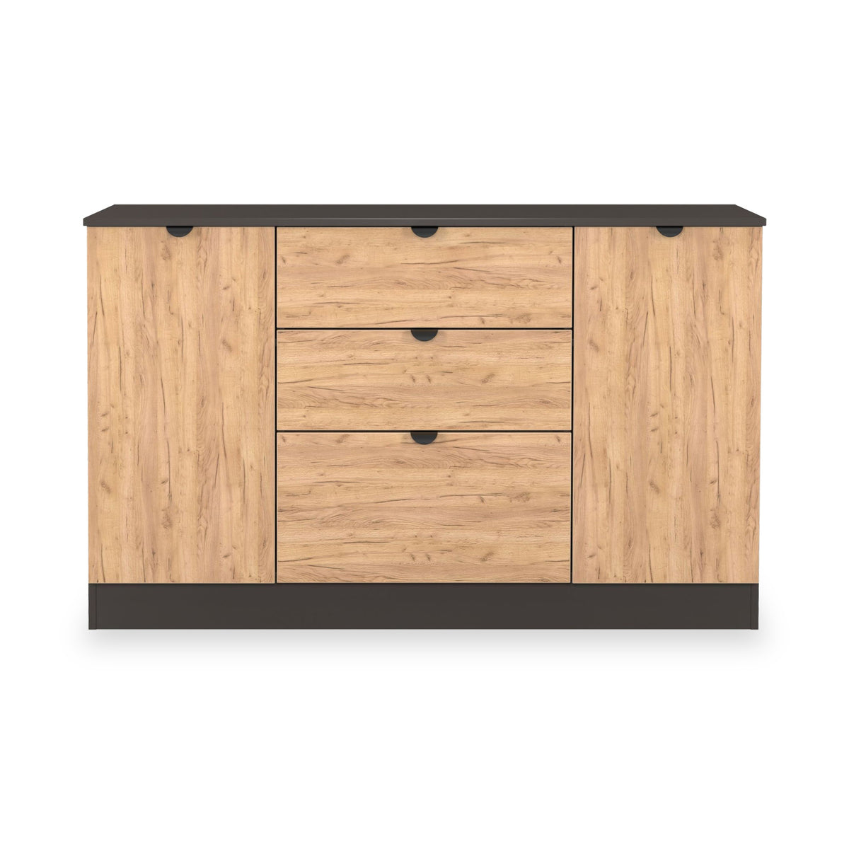 Huxley 2 Door 3 Drawer Sideboard Oak Graphite from Roseland Furniture