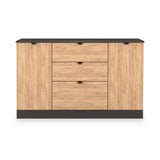 Huxley 2 Door 3 Drawer Sideboard Oak Graphite from Roseland Furniture