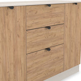 Huxley 2 Door 3 Drawer Sideboard Oak Cashmere from Roseland Furniture