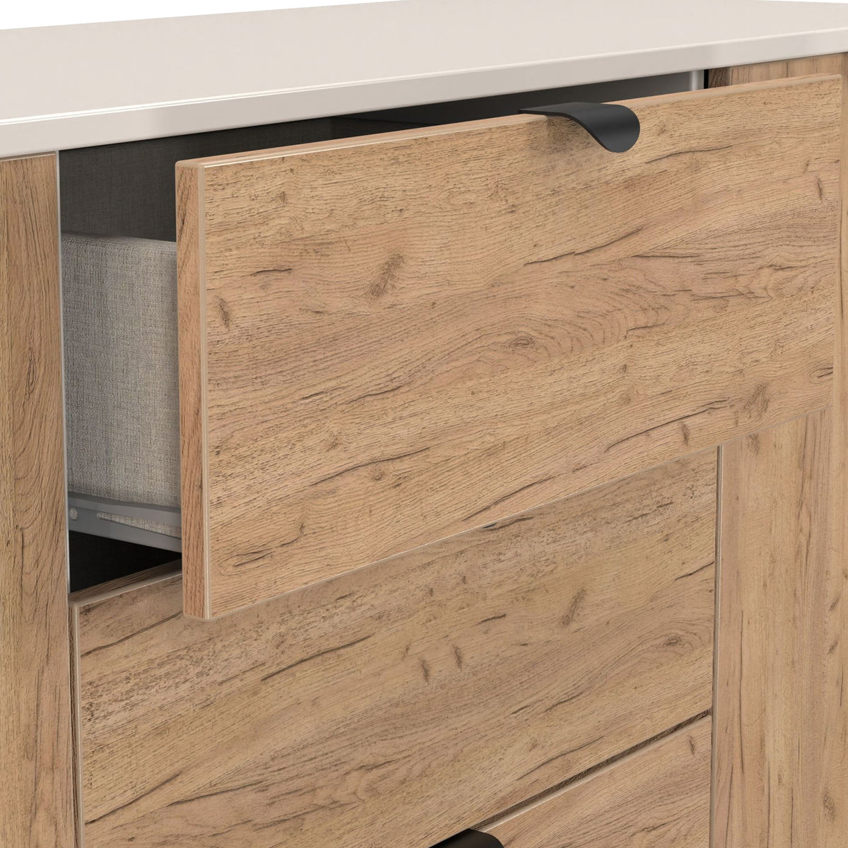 Huxley 2 Door 3 Drawer Sideboard Oak Cashmere from Roseland Furniture