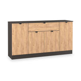 Huxley 4 Door 1 Drawer Sideboard Oak Graphite from Roseland Furniture