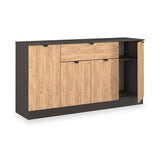 Huxley 4 Door 1 Drawer Sideboard Oak Graphite from Roseland Furniture
