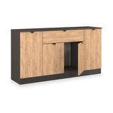 Huxley 4 Door 1 Drawer Sideboard Oak Graphite from Roseland Furniture