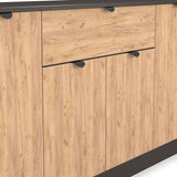 Huxley 4 Door 1 Drawer Sideboard Oak Graphite from Roseland Furniture