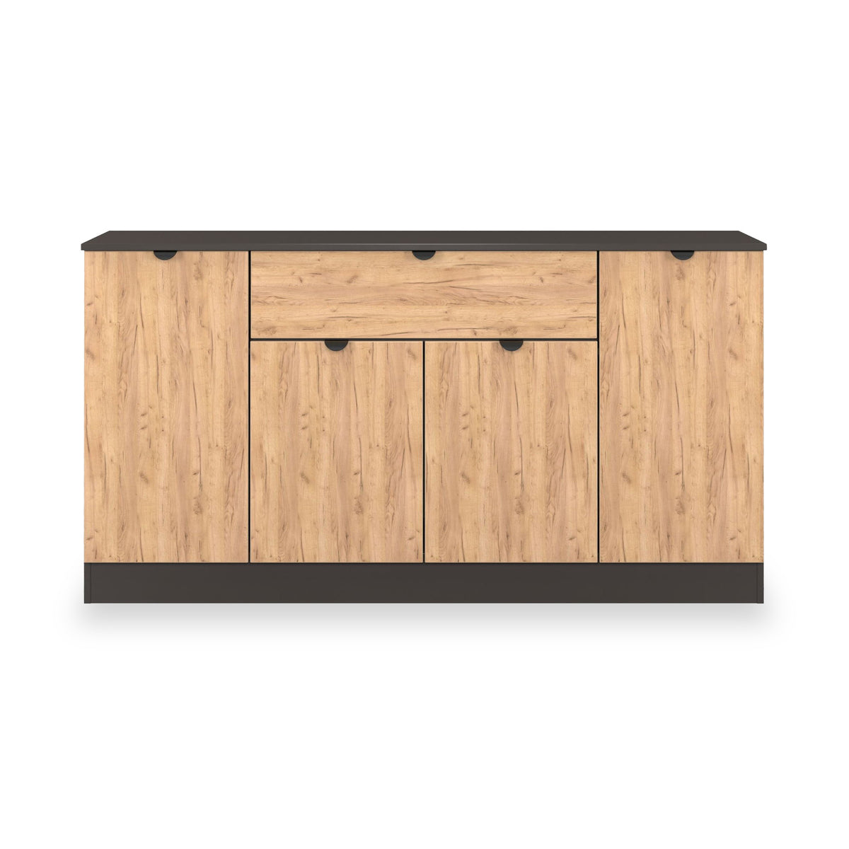 Huxley 4 Door 1 Drawer Sideboard Oak Graphite from Roseland Furniture