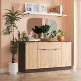 Huxley 4 Door 1 Drawer Sideboard Oak Graphite from Roseland Furniture