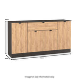 Huxley 4 Door 1 Drawer Sideboard Oak Graphite from Roseland Furniture