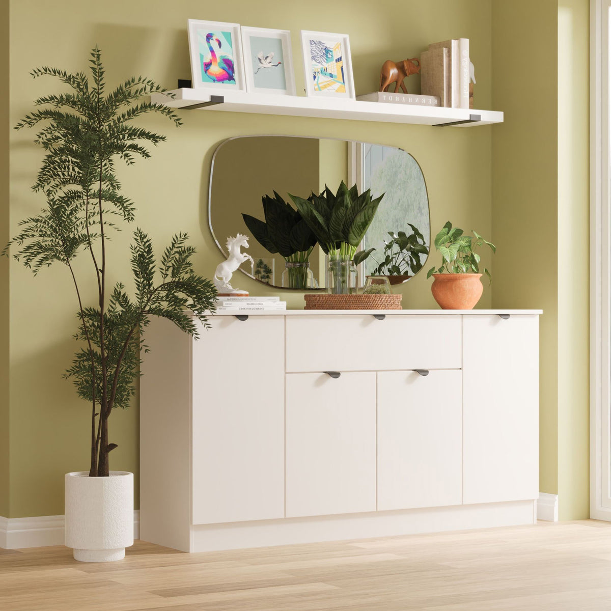 Huxley 4 Door 1 Drawer Sideboard Cashmere from Roseland Furniture