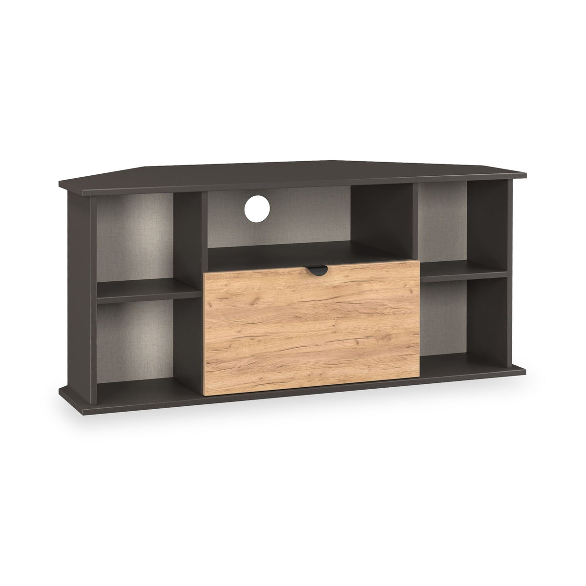 Huxley Corner TV Unit Oak Graphite from Roseland Furniture