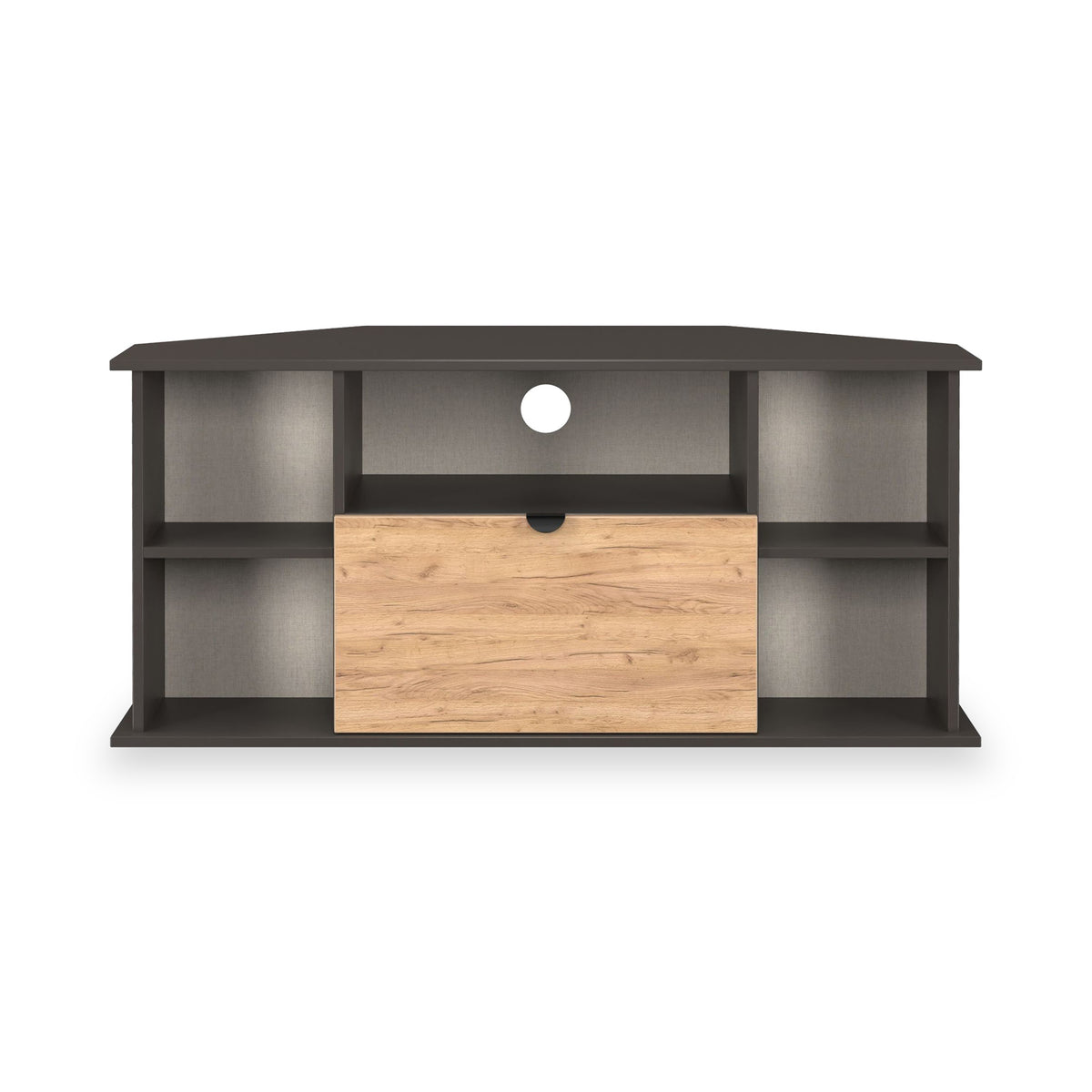 Huxley Corner TV Unit Oak Graphite from Roseland Furniture