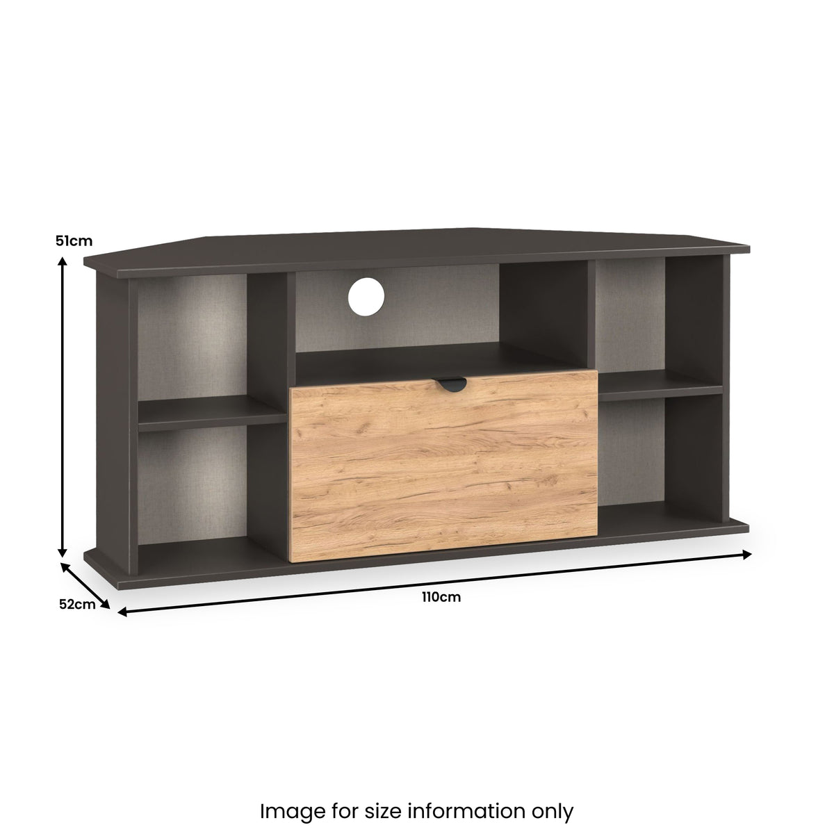 Huxley Corner TV Unit Oak Graphite from Roseland Furniture