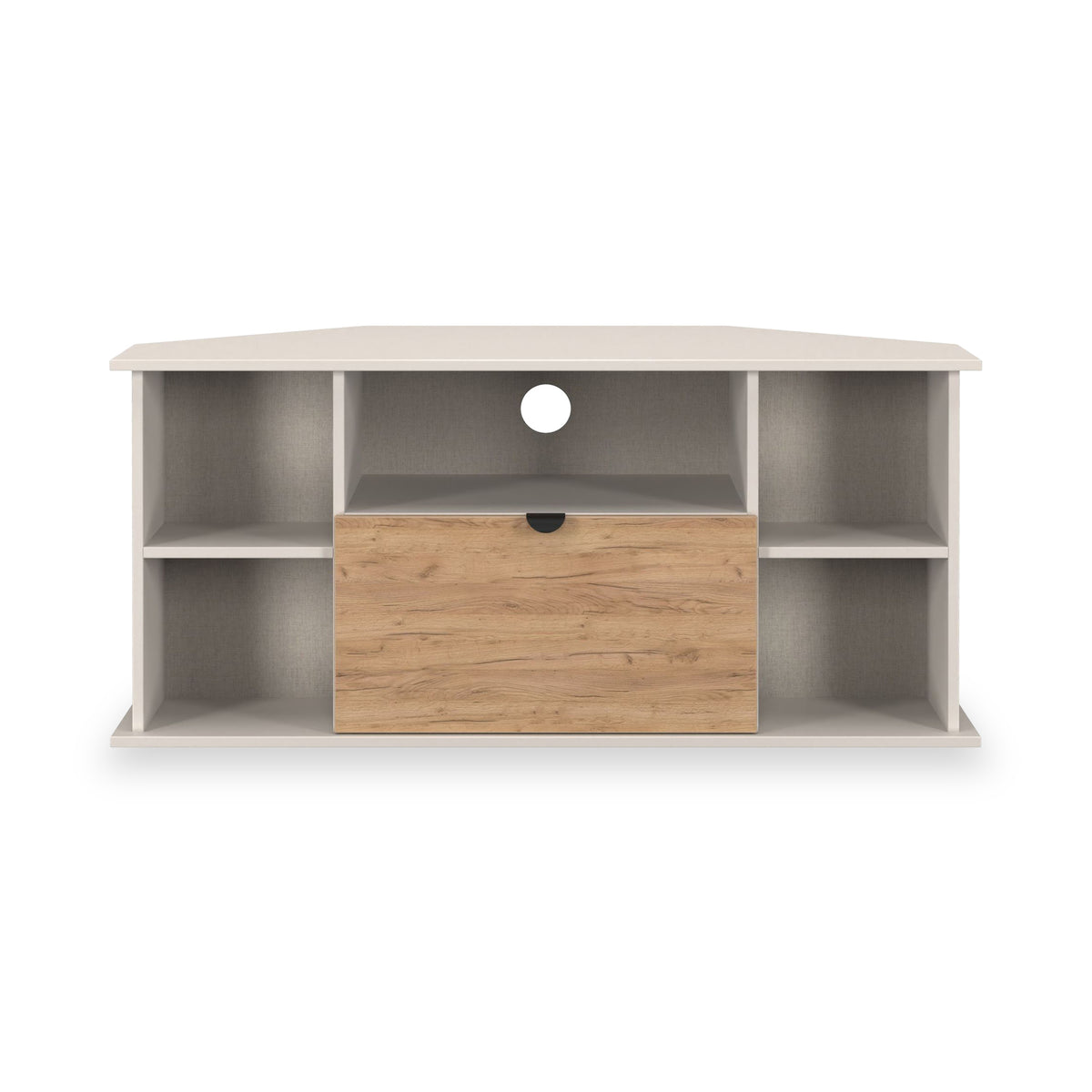 Huxley Corner TV Unit Oak Cashmere from Roseland Furniture