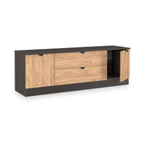 Huxley 2 Door 2 Drawer TV Unit Oak Graphite from Roseland Furniture