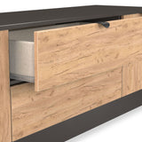 Huxley 2 Door 2 Drawer TV Unit Oak Graphite from Roseland Furniture