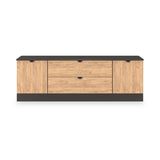Huxley 2 Door 2 Drawer TV Unit Oak Graphite from Roseland Furniture