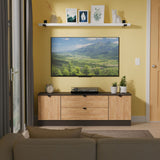 Huxley 2 Door 2 Drawer TV Unit Oak Graphite from Roseland Furniture