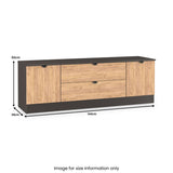 Huxley 2 Door 2 Drawer TV Unit Oak Graphite from Roseland Furniture