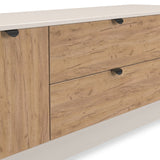 Huxley 2 Door 2 Drawer TV Unit Oak Cashmere from Roseland Furniture