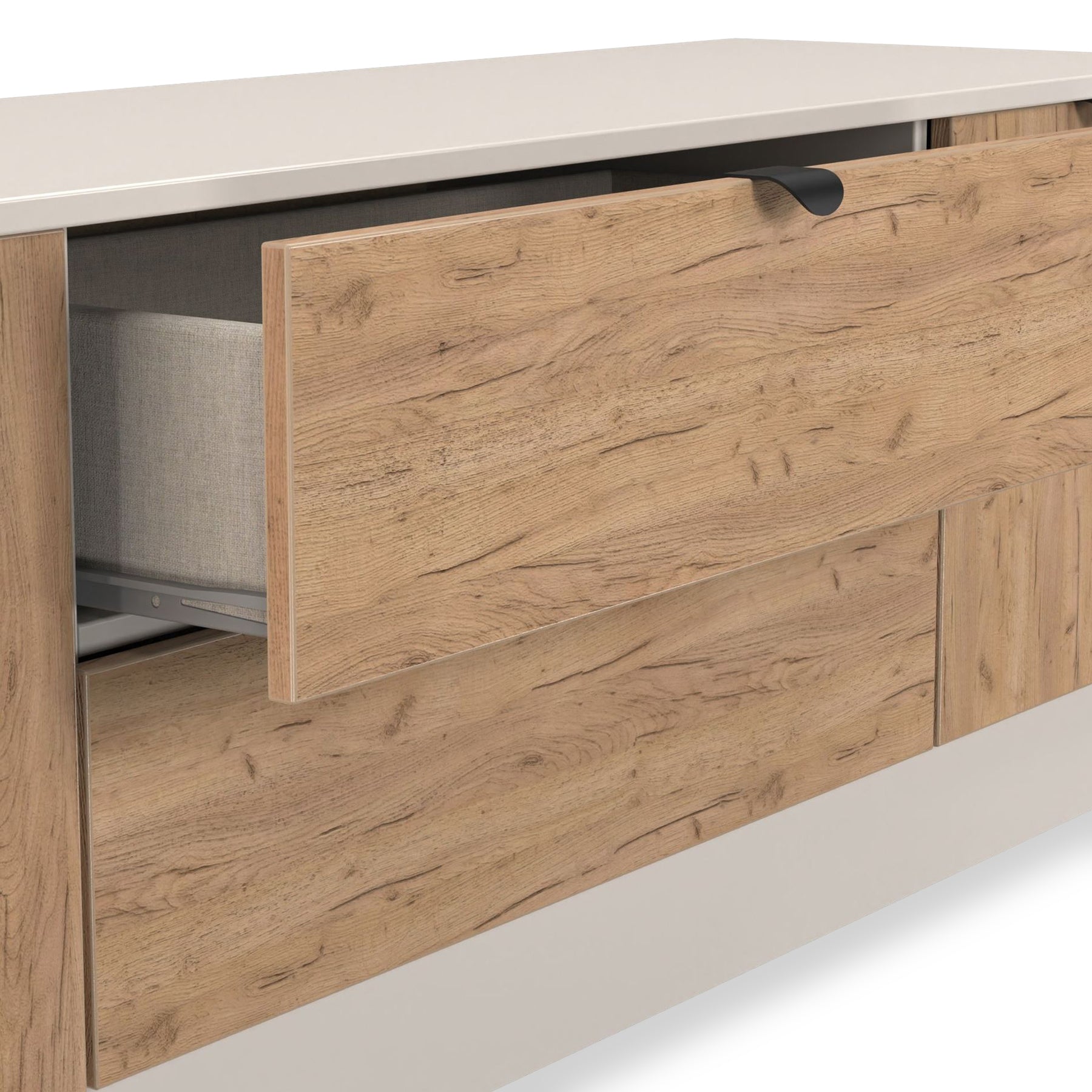 Huxley 2 Door 2 Drawer TV Unit Oak Cashmere from Roseland Furniture