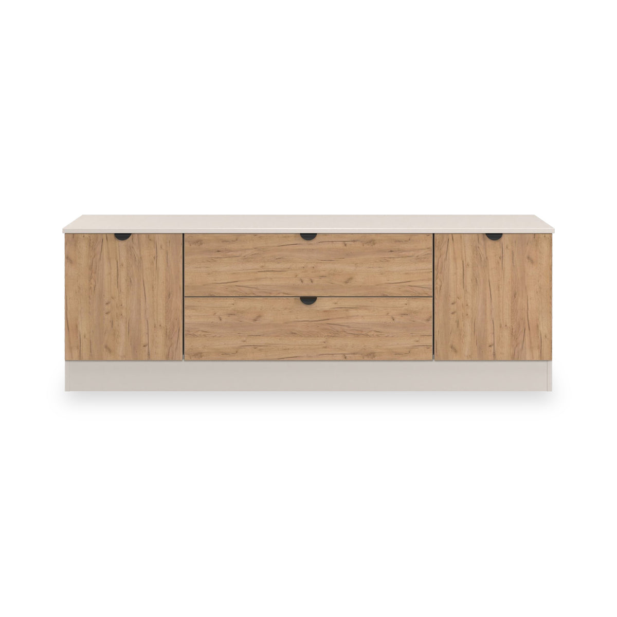 Huxley 2 Door 2 Drawer TV Unit Oak Cashmere from Roseland Furniture