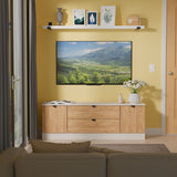 Huxley 2 Door 2 Drawer TV Unit Oak Cashmere from Roseland Furniture