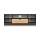 Huxley Wide 1 Drawer TV Media Unit Oak Graphite Side1 from Roseland Furniture
