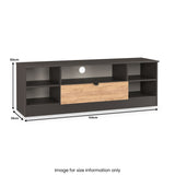 Huxley Wide 1 Drawer TV Media Unit Oak Graphite Side1 from Roseland Furniture