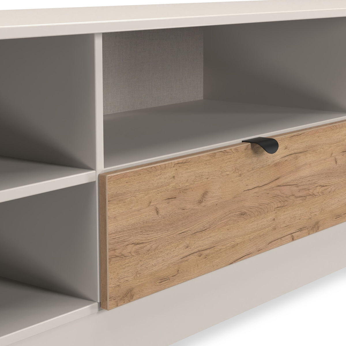 Huxley Wide 1 Drawer TV Media Unit Oak Cashmere from Roseland Furniture