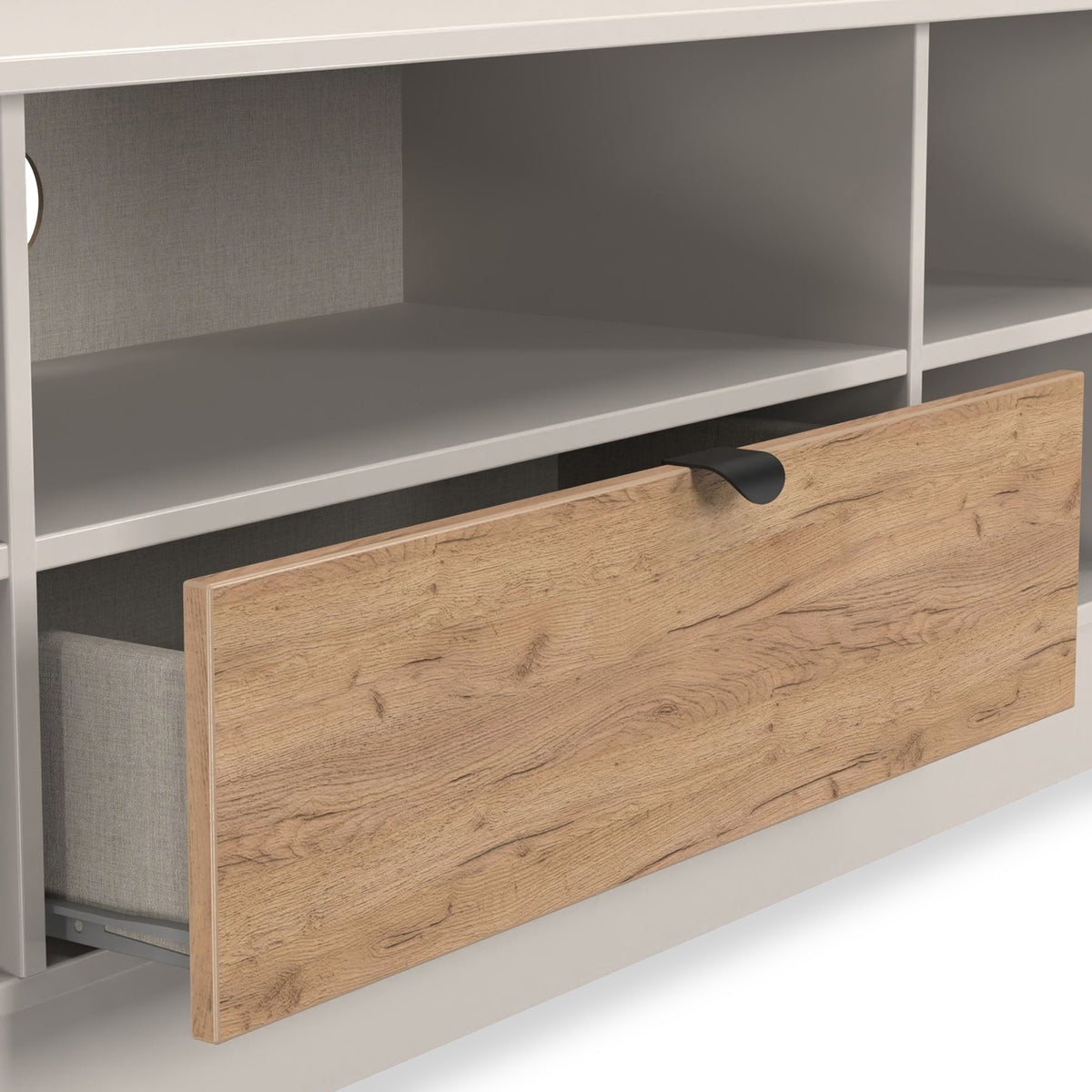 Huxley Wide 1 Drawer TV Media Unit Oak Cashmere from Roseland Furniture