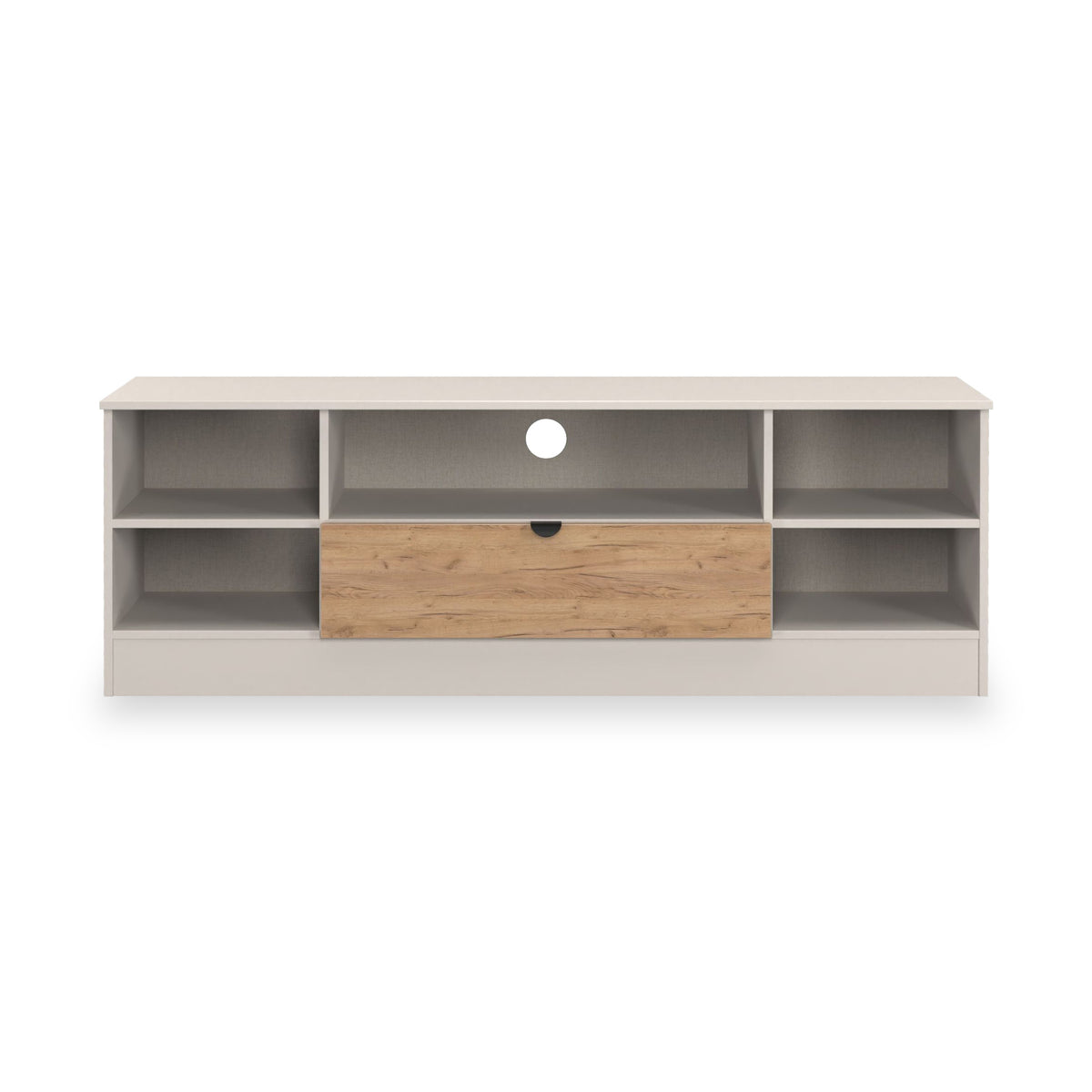 Huxley Wide 1 Drawer TV Media Unit Oak Cashmere from Roseland Furniture