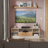 Huxley Wide 1 Drawer TV Media Unit Oak Cashmere from Roseland Furniture
