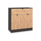 Huxley 2 Door 1 Drawer Sideboard Oak Graphite from Roseland Furniture