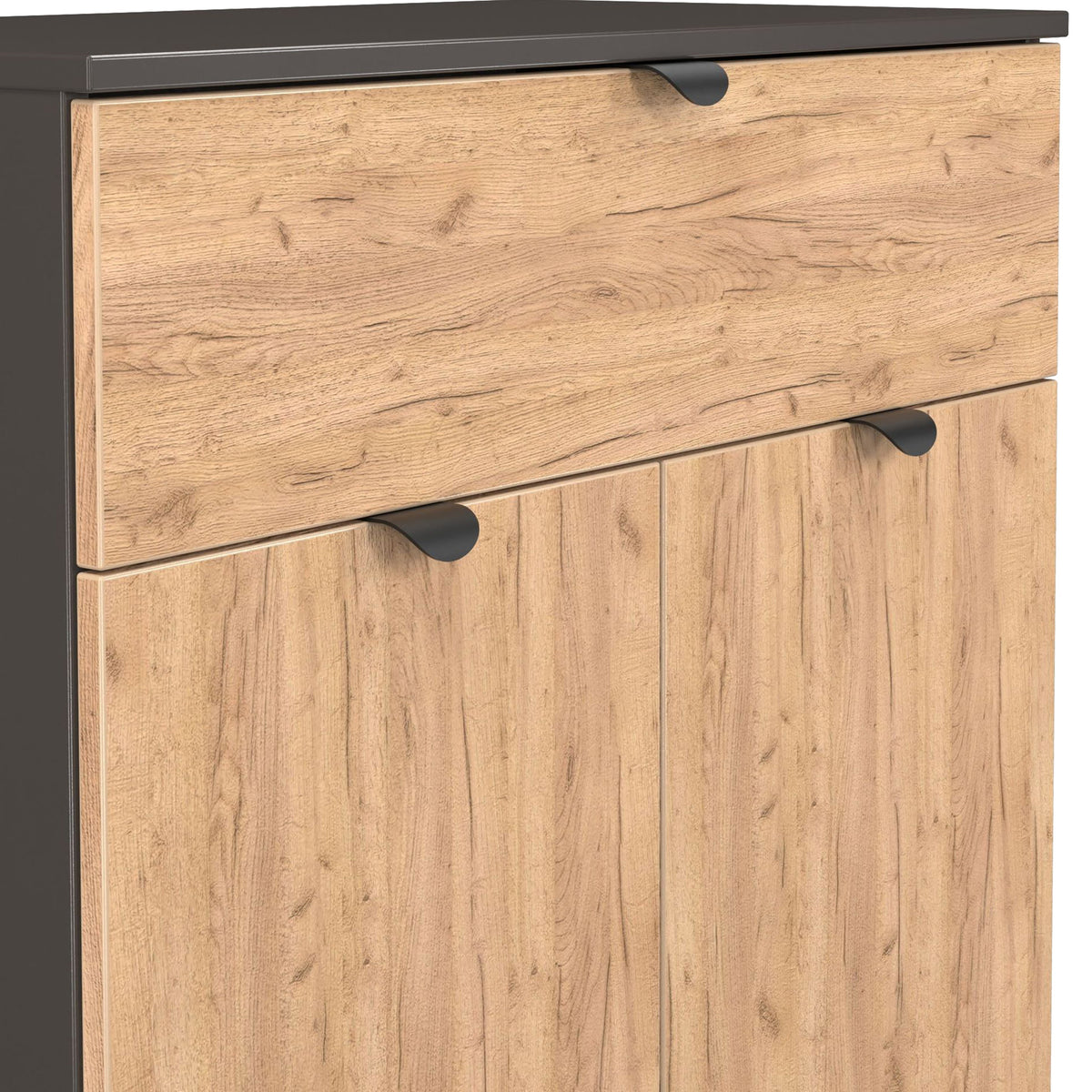Huxley 2 Door 1 Drawer Sideboard Oak Graphite from Roseland Furniture