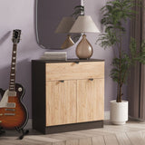 Huxley 2 Door 1 Drawer Sideboard Oak Graphite from Roseland Furniture