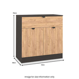 Huxley 2 Door 1 Drawer Sideboard Oak Graphite from Roseland Furniture