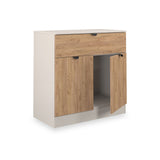 Huxley 2 Door 1 Drawer Sideboard Oak Cashmere Side1 from Roseland Furniture
