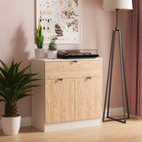 Huxley 2 Door 1 Drawer Sideboard Oak Cashmere Side1 from Roseland Furniture