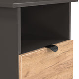 Huxley 1 Drawer Side Table Oak Graphite from Roseland Furniture